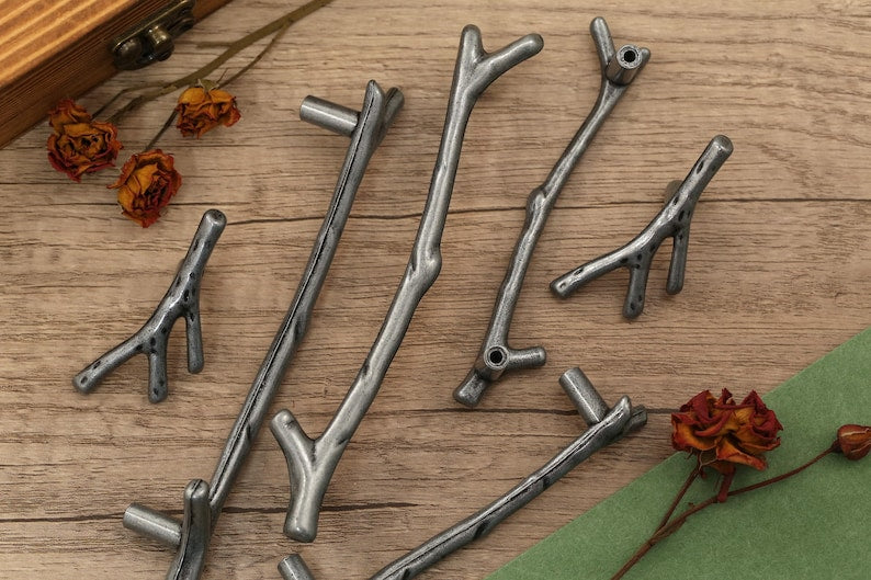 Antique bronze Door Pull Handles,tree Branches gold Wardrobe Pull, antique silver Dresser Pull, Nordic Simplicity Cabinet pulls
