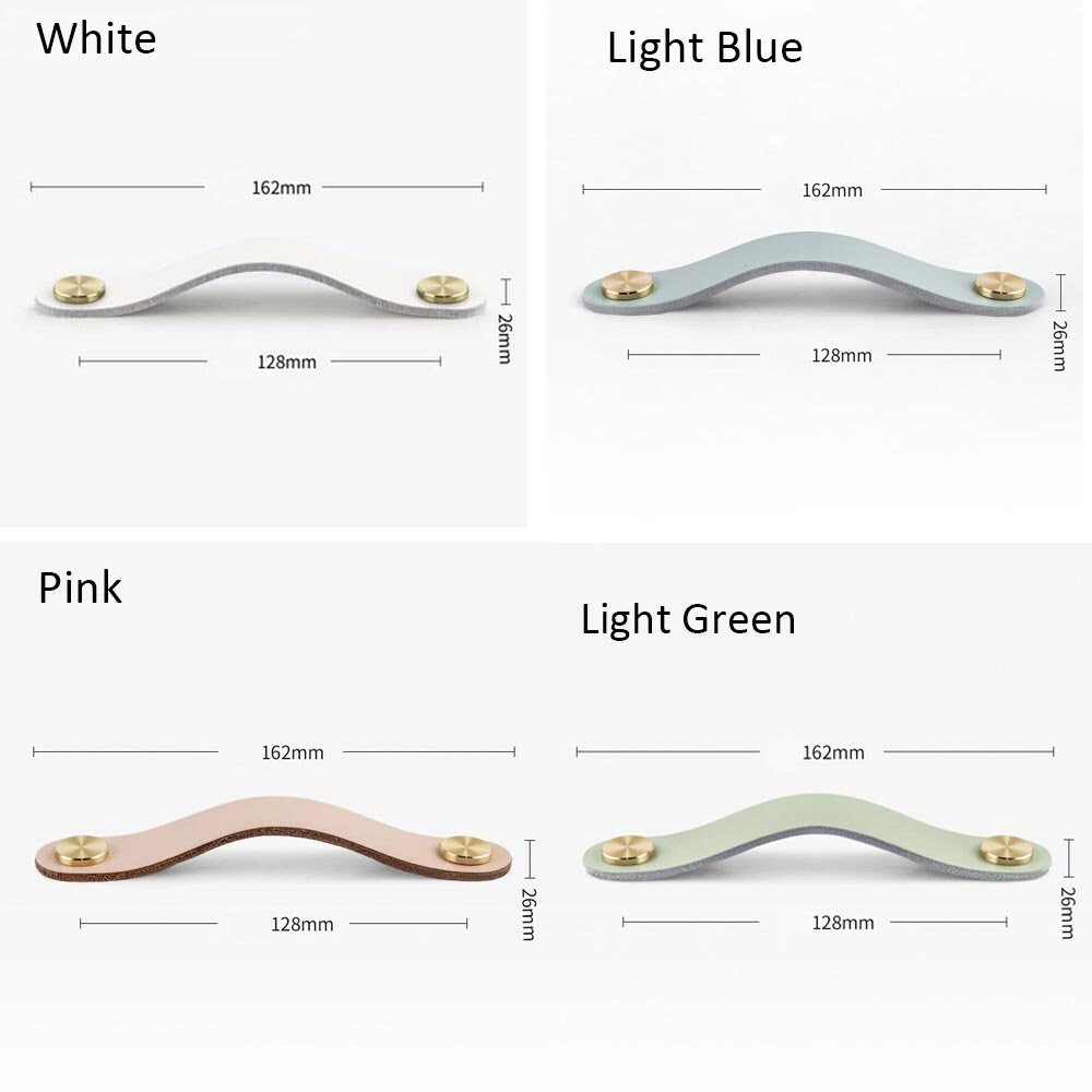 12 Colors Leather Cabinet Handle Pulls