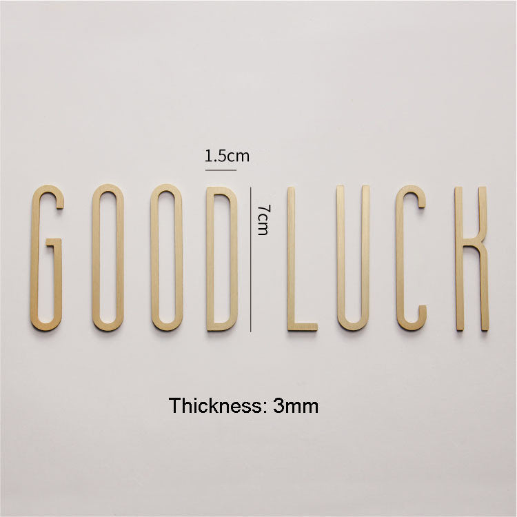 Slim Brass Door Letters Address Sign