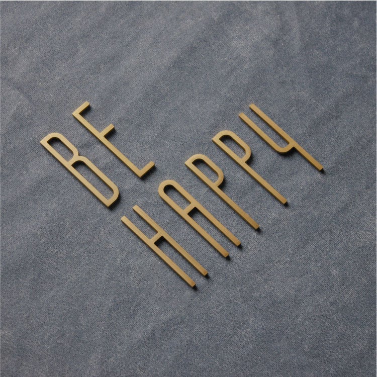 Slim Brass Door Letters Address Sign